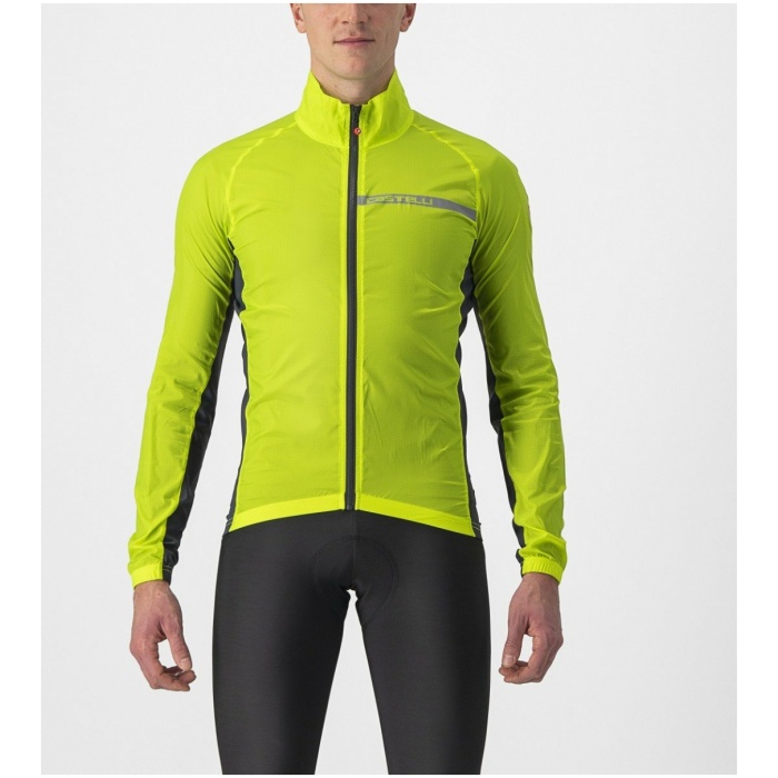 Castelli SQUADRA STRETCH JACKET ELECTRIC LIME/DARK GRAY