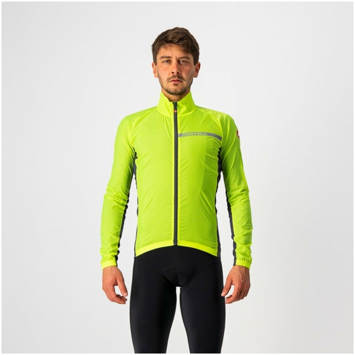 Castelli Squadra Stretch Jacket-Yellow Fluo/Dark Gray - Afbeelding 3